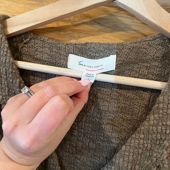 Two by Vince Camuto Textured All Day Wear Cardigan Sweater - Picture 3 of 3